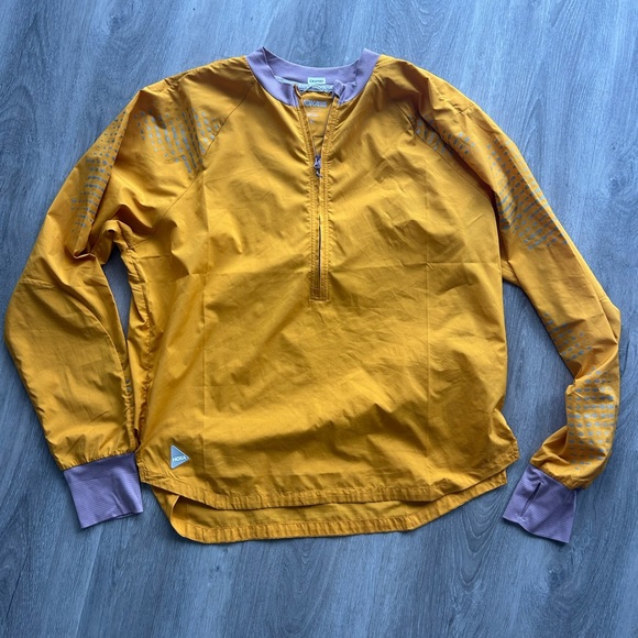 Hoka Tops - Hoka One Yellow Pullover with Purple Trim